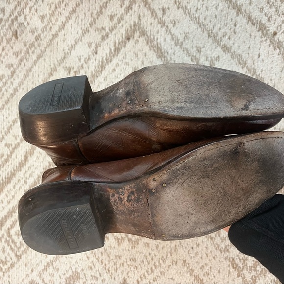 Mens leather cowboy boots - Picture 3 of 7